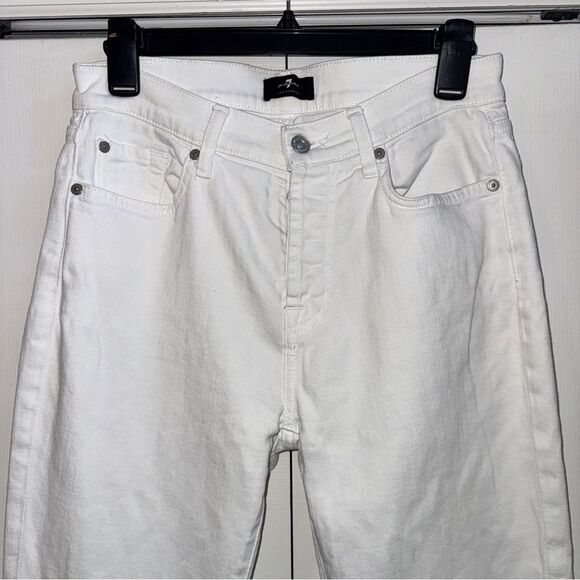 7 FOR ALL MANKIND Broken Twill Josefina Boyfriend Jeans in White - Picture 4 of 16